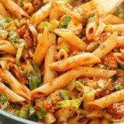 брюссельская капуста с макаронами