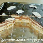 торт из печенья без выпечки с творогом