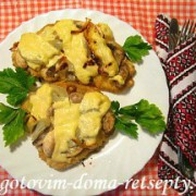 куриные отбивные с сыром и грибами