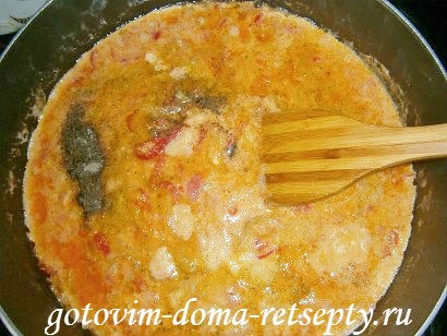 яичница с помидорами и луком 7
