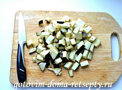 теплый салат с баклажаном и перцами 3