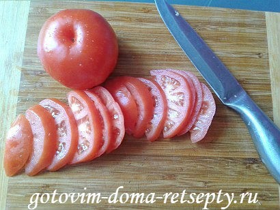 курица с грибами сыром и помидорами 6